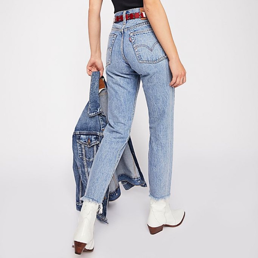 Levi’s wedgie boot cut jeans raw hem